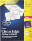 AVERY CLEAN EDGE LASER BUSINESS CARDS, 2 X 3 1/2, IVORY&