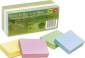 100% RECYCLED NOTES, 1 1/2 X 2, FOUR PASTEL COLORS,