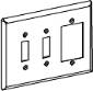 COMBINATION TWO SWITCH AND GFI PLATE IVORY