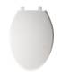 BEMIS ELONGATED CLOSED FRONT WITH COVER WHITE PLASTIC TOILET SEA
