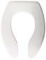 BEMIS ELONGATED OPEN FRONT TOILET SEAT NO COVER WHITE